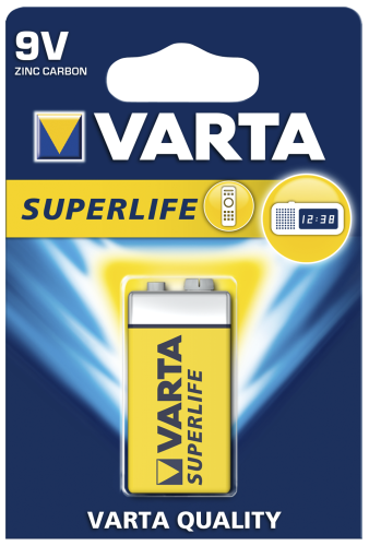 9 Volt Block VARTA Superlife Zink-Chlorid, 9V, 1er-Blister
