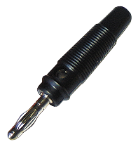 Bananen-Stecker McPower, 4 mm, Querloch, Druckfeder, schwarz
