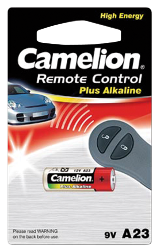 Batterie CAMELION A23, 12V, 28x10mm, Alkaline, 1er-Blister
