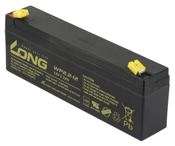 Bleiakku KUNG LONG WP2,2-12 12V/2,2Ah, VdS, 178x34x60mm, 1,06kg
