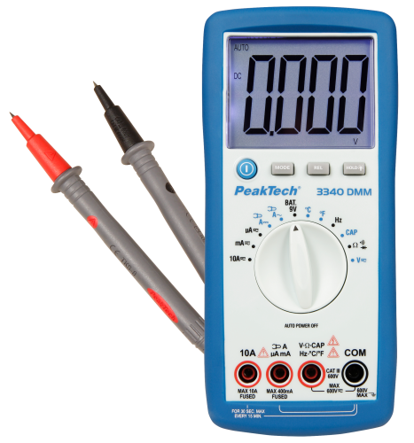 Digital-Multimeter PeakTech 3340, 39 mm Jumbo-Display, automatische Messbereichswahl
