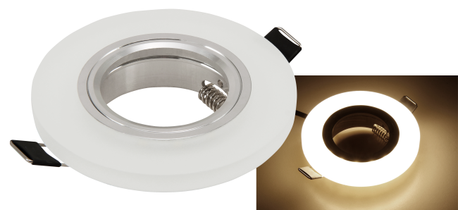 Einbaurahmen McShine LED-39 rund, Ø90mm, Glas, mit LED-Beleuchtung
