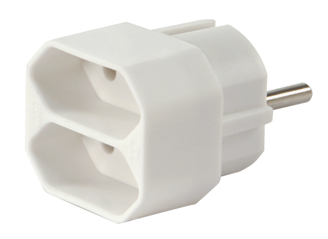 Steckdosenadapter McPower, 2x Euro, weiß
