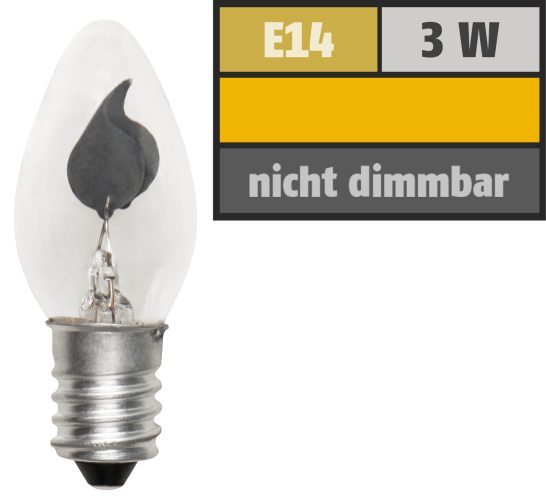 Glühlampe McShine Flackernde Kerze, E14, 230V, 3W
