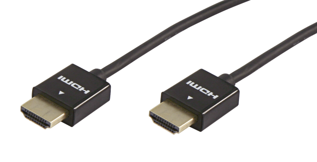 High Speed HDMI-Kabel 1.4 slim mit Ethernet, 1.0m, A-Stecker -> A-Stecker, schwarz
