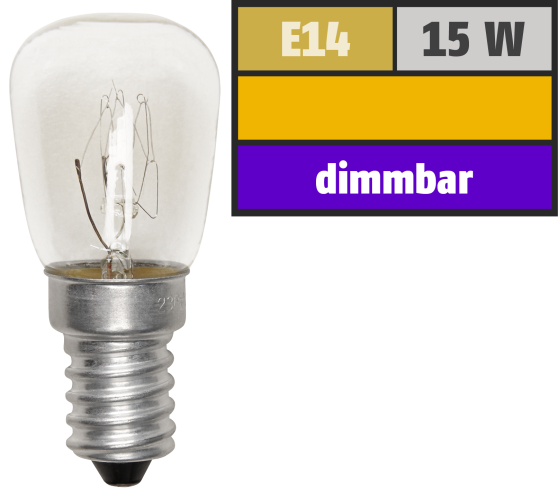 Kühlschrank-Leuchtmittel McShine, E14, 230V, 15W, klar, 110lm
