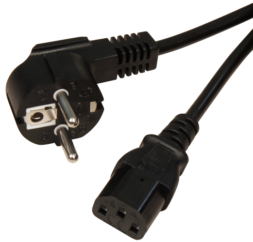 Kaltgeräte Anschlusskabel McPower, H05VV-F3G 0,75mm², 2m, 10A/250V, schwarz
