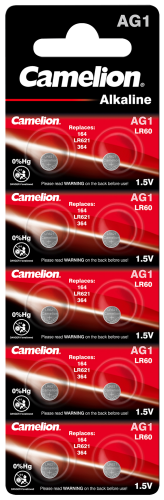 Knopfzelle CAMELION, AG1, 1,5V, Alkaline, 10er-Blister
