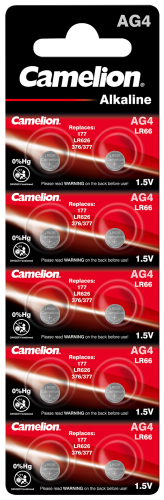 Knopfzelle CAMELION, AG4, 1,5V, Alkaline, 10er-Blister
