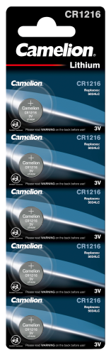 Knopfzelle CAMELION, CR1216 3,0V, Lithium, 5er-Blister

