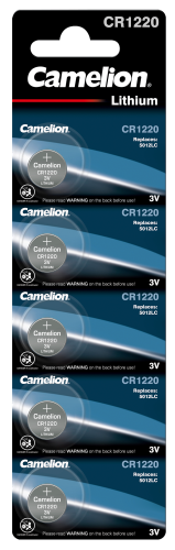 Knopfzelle CAMELION, CR1220 3,0V, Lithium, 5er-Blister
