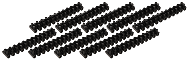 Lüsterklemme McPower, 12 Klemmen, 4,5mm², 5A, schwarz, 10er-Pack
