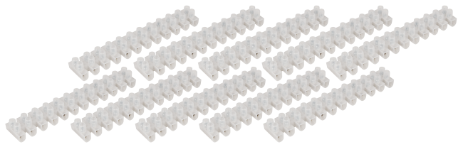 Lüsterklemme McPower, 12 Klemmen, 6,0mm², 10A, transparent, 10er-Pack
