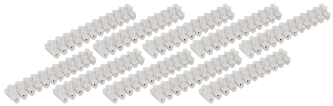 Lüsterklemme McPower, 12 Klemmen, 7,5mm², 15A, transparent, 10er-Pack
