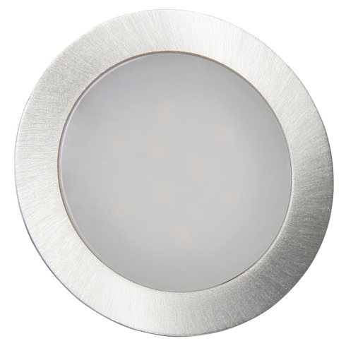 LED-Einbauleuchte McShine Fine, 9 LEDs, warmweiß, 55mm-Ø, rund, Edelstahl
