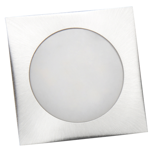 LED-Einbauleuchte McShine Fine, 9 LEDs, weiß, 55x55mm, quadratisch, Edelstahl
