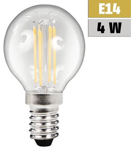 LED Filament Tropfenlampe McShine Filed, E14, 4W, 470lm, warmweiß
