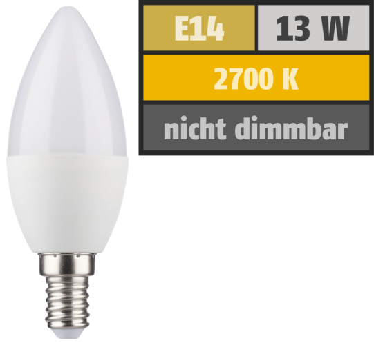 LED Kerzenlampe, E14, 5,5W, 470lm, 2700K, warmweiß, SWITCH DIM 100/55/15%
