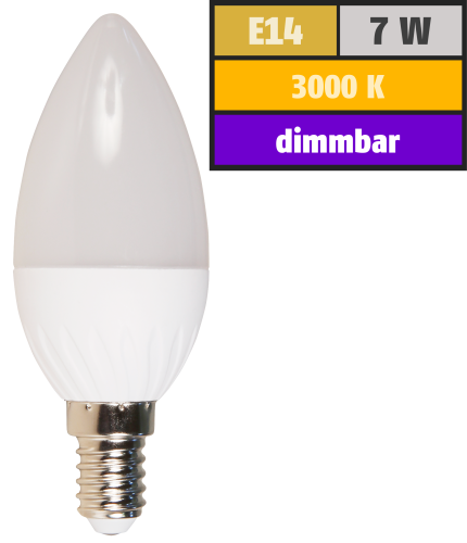 LED Kerzenlampe McShine, E14, 7W, 520lm, 160°, 3000K, warmweiß, dimmbar
