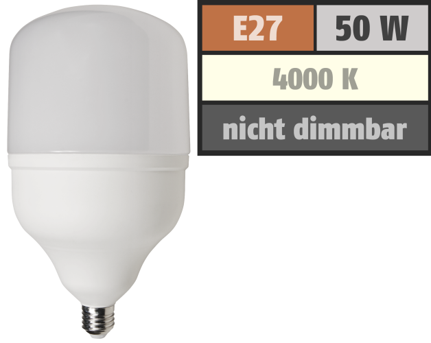 LED Lampe McShine BIG50 E27, 50W, 4600lm, 138x254mm, neutralweiß
