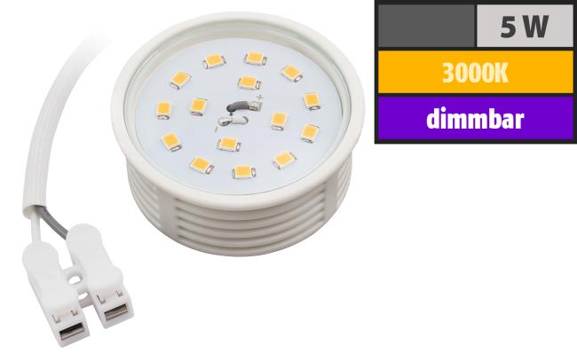 LED-Modul McShine, 5W, 400 Lumen, 230V, 50x23mm, warmweiß, 3000K, dimmbar
