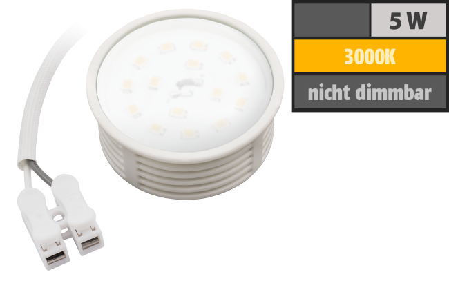 LED-Modul McShine, 5W, 400 Lumen, 230V, 50x23mm, warmweiß, 3000K, Milchglas
