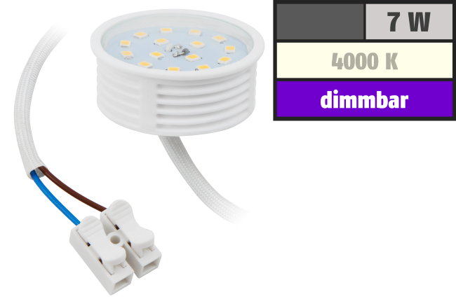 LED-Modul McShine, 7W, 470 Lumen, 230V, 50x23mm, neutralweiß, 4000K, dimmbar
