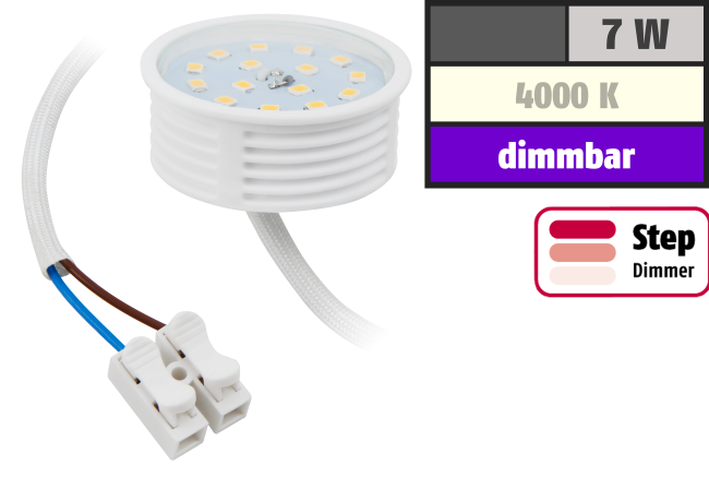 LED-Modul McShine, 7W, 470Lumen, 230V, 50x23mm, neutralweiß, 4000K, step-dimmbar
