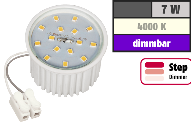 LED-Modul McShine, 7W, 510 Lumen, 230V, 50x33mm, neutralweiß, 4000K,step-dimmbar
