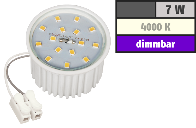 LED-Modul McShine, 7W, 510 Lumen, 230V, 50x33mm, neutralweiß, 4000K, dimmbar
