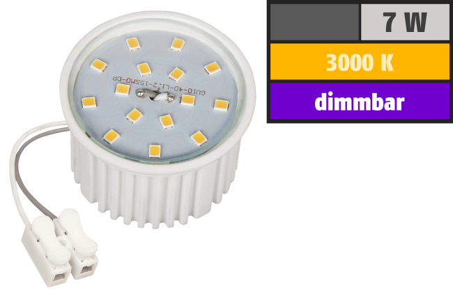 LED-Modul McShine, 7W, 510 Lumen, 230V, 50x33mm, warmweiß, 3000K, dimmbar
