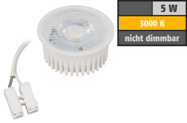 LED-Modul McShine MCOB 5W, 400 Lumen, 230V, 50x25mm, warmweiß, 3000K
