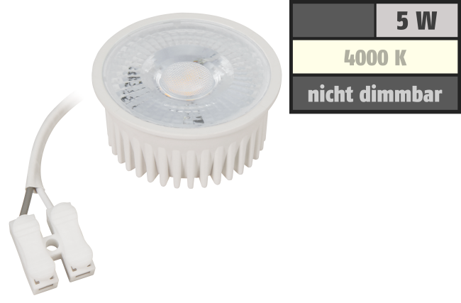LED-Modul McShine MCOB 5W, 400 Lumen, 230V, 50x25mm, neutralweiß, 4000K
