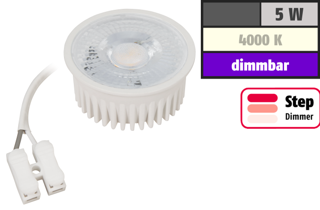 LED-Modul McShine MCOB 5W, 400lm, 230V, 50x25mm, neutralweiß, step-dimmbar
