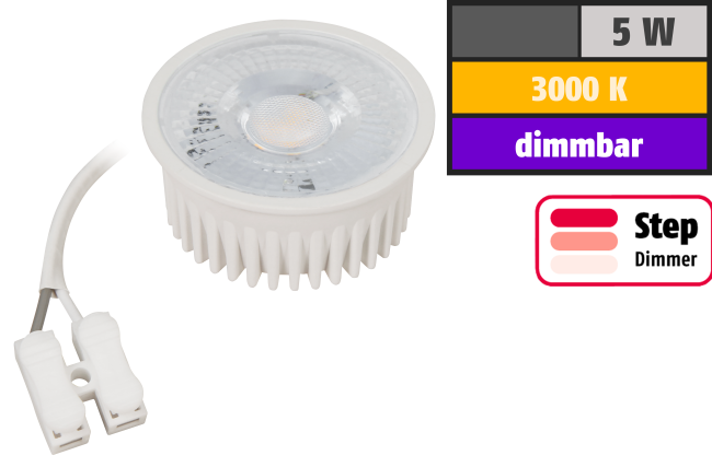 LED-Modul McShine MCOB 5W, 400lm, 230V, 50x25mm, warmweiß, 3000K, step-dimmbar
