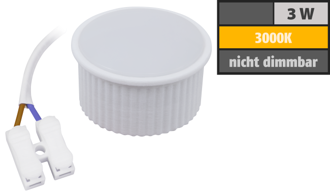 LED-Modul McShine PL-30 3W, 265Lumen, 230V, 50x25mm, warmweiß, 3000K
