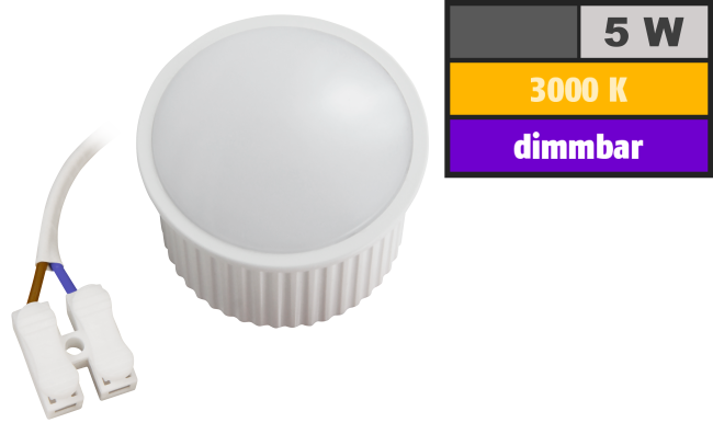 LED-Modul McShine PL-50 5W, 400Lumen, 230V, 50x30mm, warmweiß, 3000K, dimmbar

