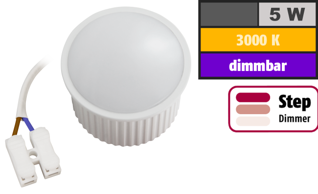 LED-Modul McShine PL-50 5W, 400Lumen, 230V, 50x30mm, warmweiß, step-dimmbar
