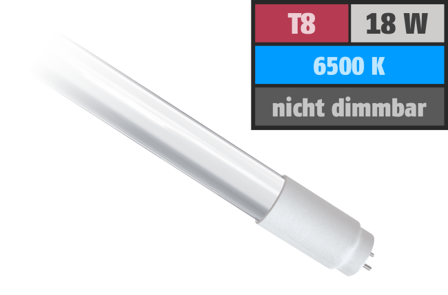 LED-Röhre, T8, G13, 18W, 1.800 lm, 150°, 120cm, tageslichtweiß
