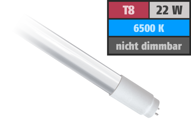 LED-Röhre, T8, G13, 22W, 2.100 lm, 150°, 150cm, tageslichtweiß
