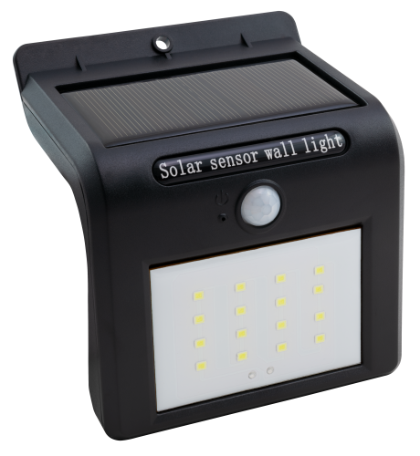 LED Solar Wandleuchte McShine, Bewegungsmelder, 16LEDs, 280lm, IP65
