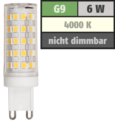 LED-Stiftsockellampe McShine, G9, 6W, 720lm, 4000K, neutralweiß
