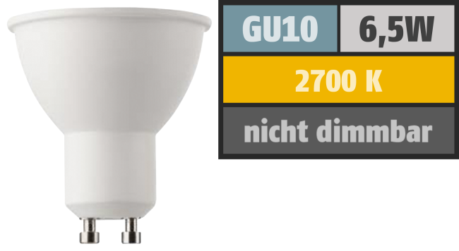 LED-Strahler HD95 GU10, 6,5W, 380lm, 2700K, warmweiß, Ra>95
