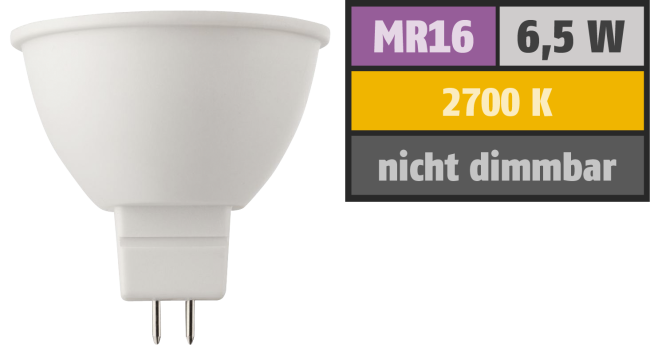 LED Strahler HD95 MR16, 6,5W, 380lm, 2700K, warmweiß, Ra>95
