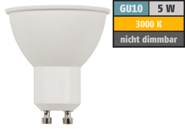 LED-Strahler McShine COB GU10, 5W, 350lm, warmweiß, 10° Spot
