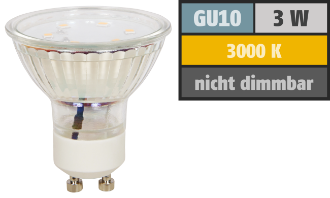 LED-Strahler McShine ET10, GU10, 3W, 300 lm, warmweiß

