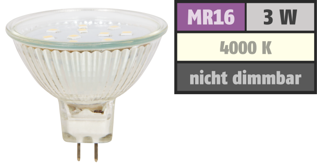 LED-Strahler McShine ET10, MR16, 3W, 300 lm, neutralweiß
