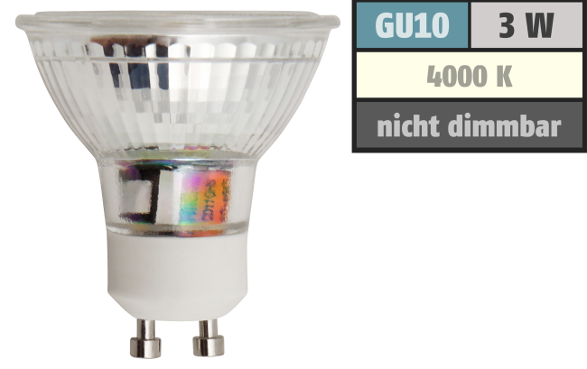 LED-Strahler McShine ET32 GU10, 3W COB, 240lm, neutralweiß
