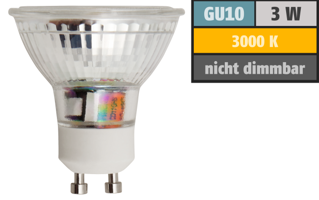 LED-Strahler McShine ET32 GU10, 3W COB, 240lm, warmweiß
