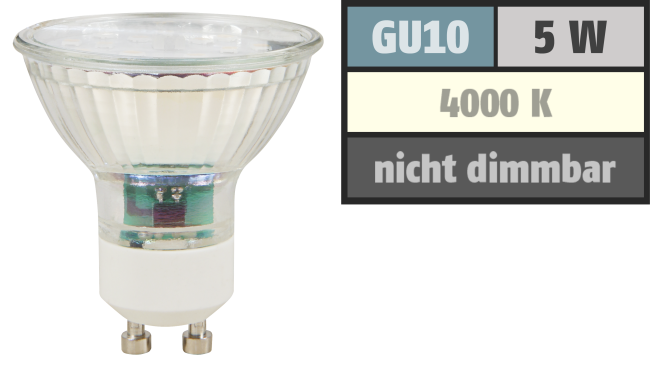 LED-Strahler McShine ET50, GU10, 5W, 500 lm, neutralweiß
